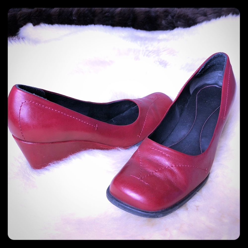 Nine West Leather Wedge Heels